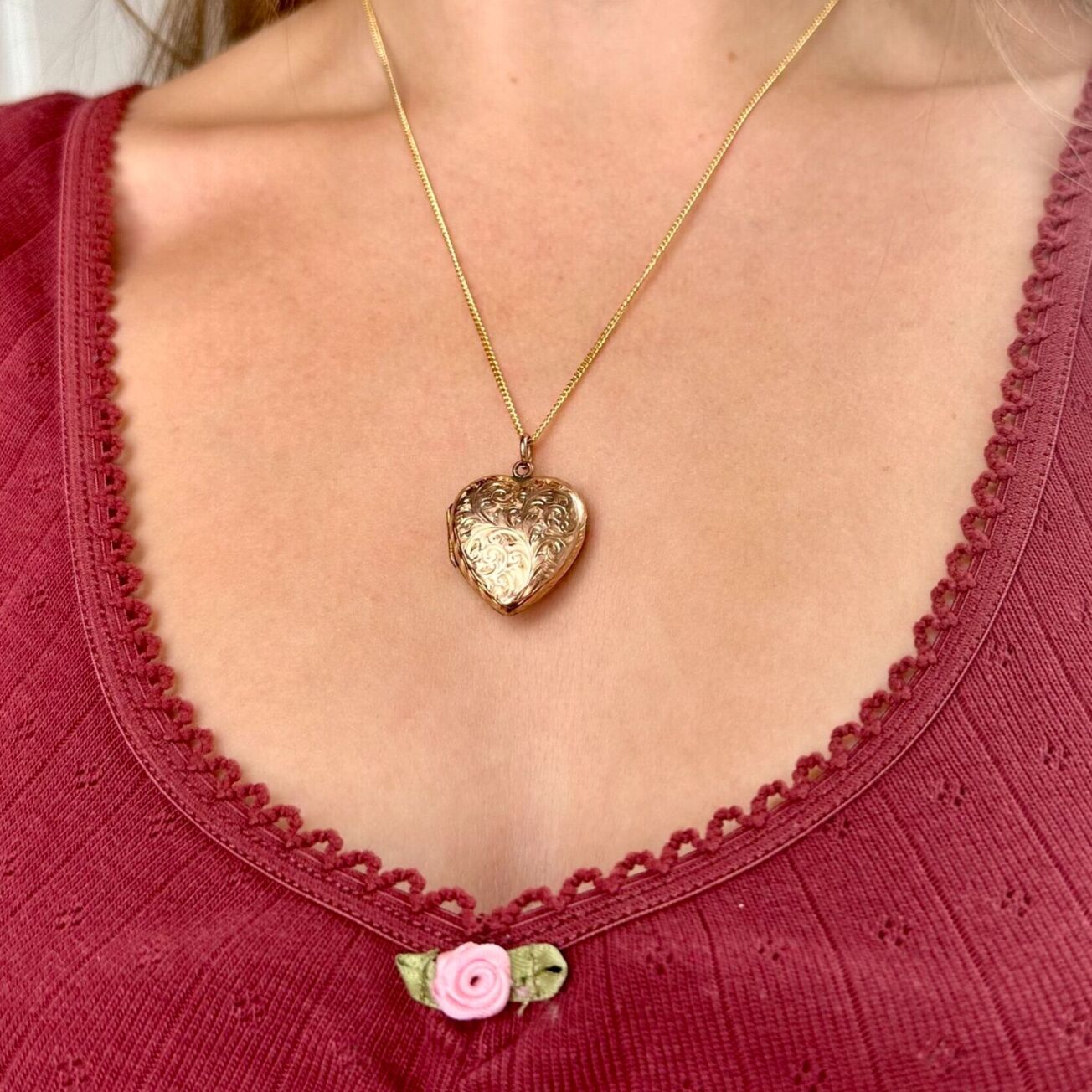 Antique Victorian Heart Locket 9ct Gold
