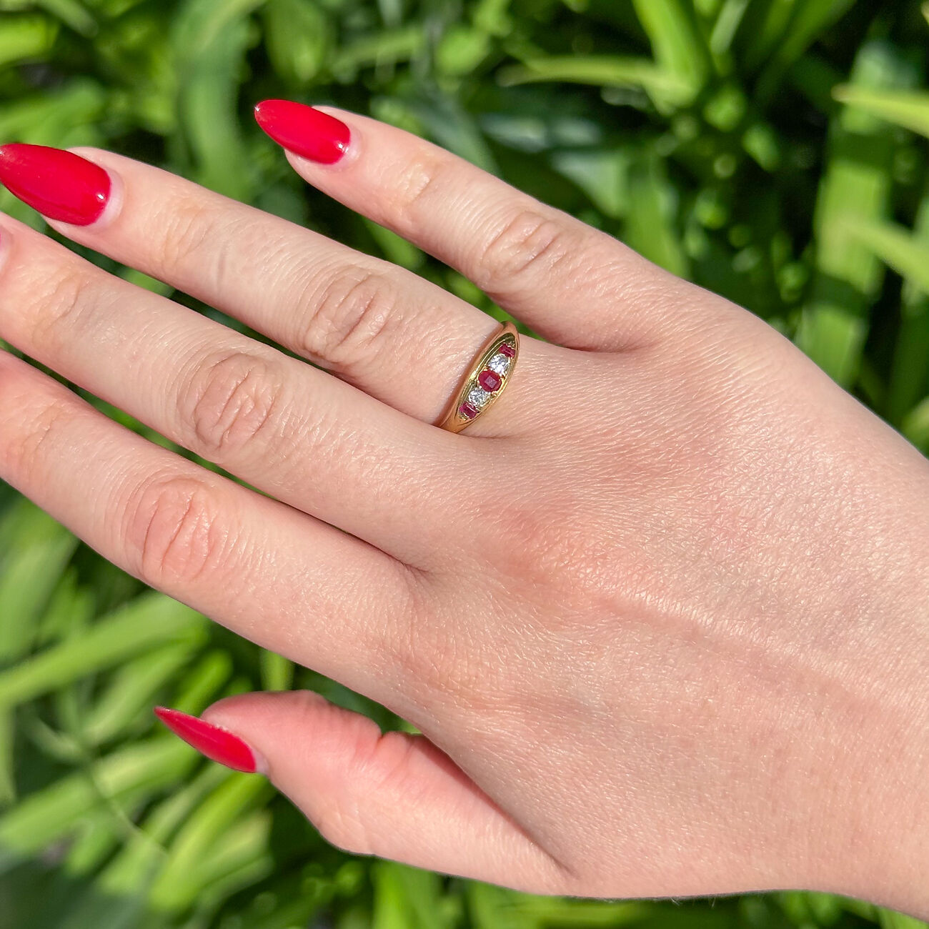 Antique Victorian Ruby Diamond Ring
