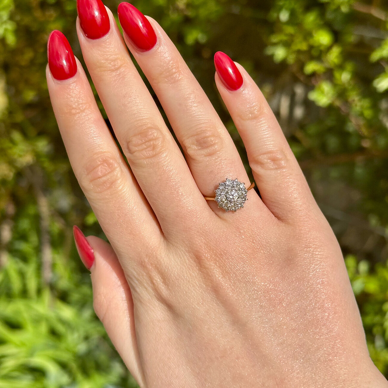 Vintage Diamond Cluster Ring 1ct Total